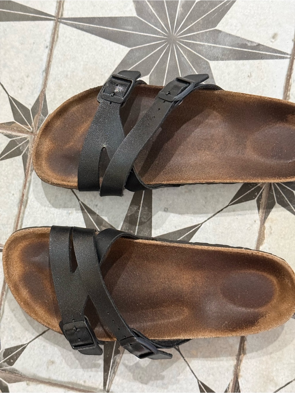 Birkenstock Black Two-Strap Sandals